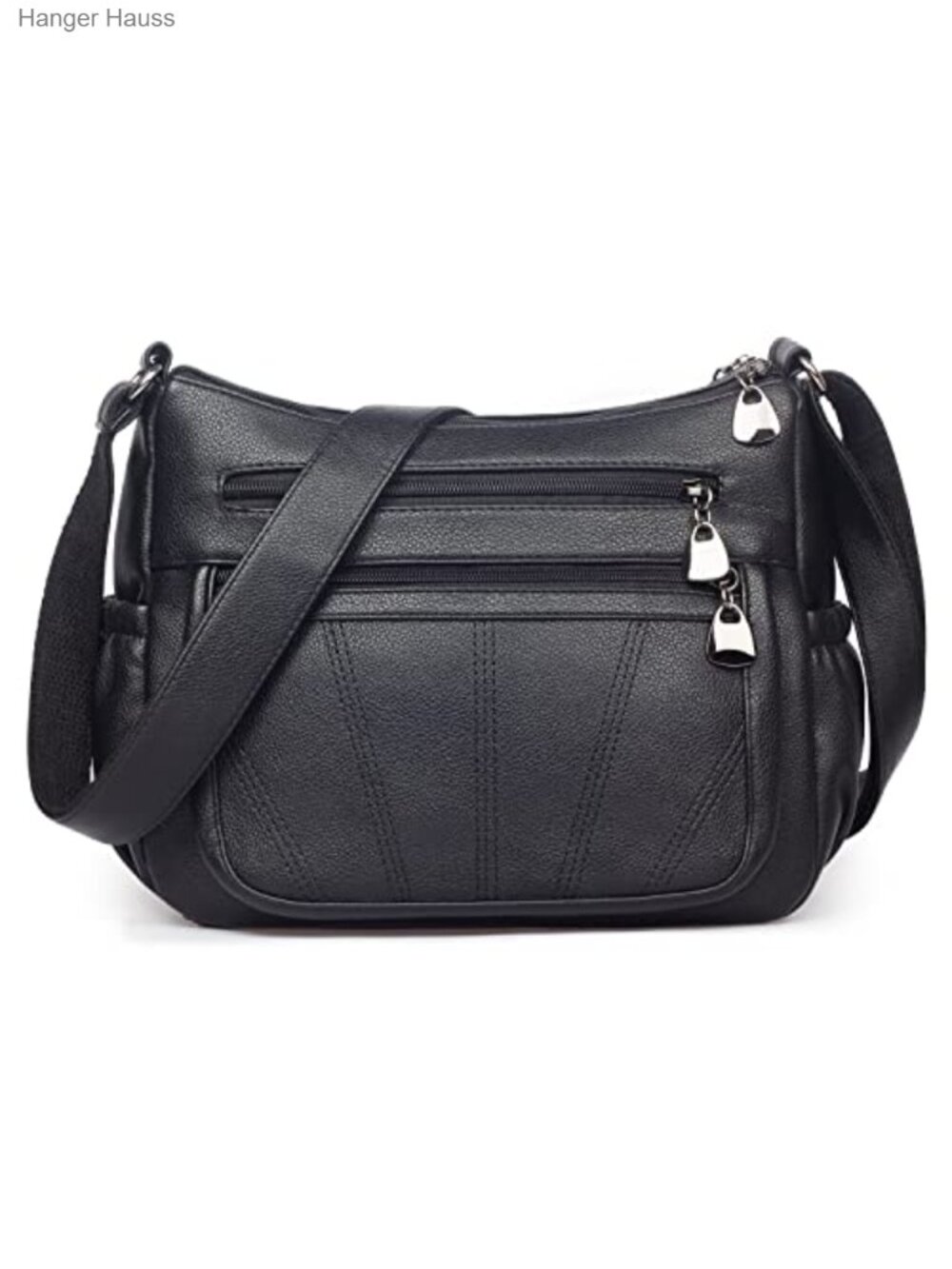 Women's Soft PU Leather Satchel Crossbody Handbag with Multiple Pockets Tote